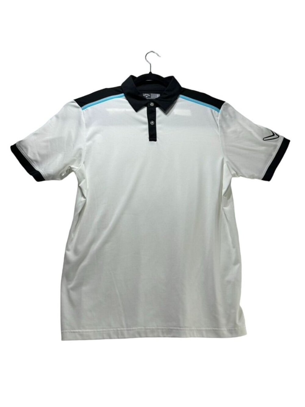 CALLAWAY Mens Short Sleeve Performance Polo Shirt Color-block Pattern Polyester - Picture 2 of 8